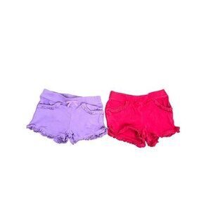Gymboree Toddler Girl Ruffle Shorts Set Purple & Pink 18-24 Months 100% Cotton